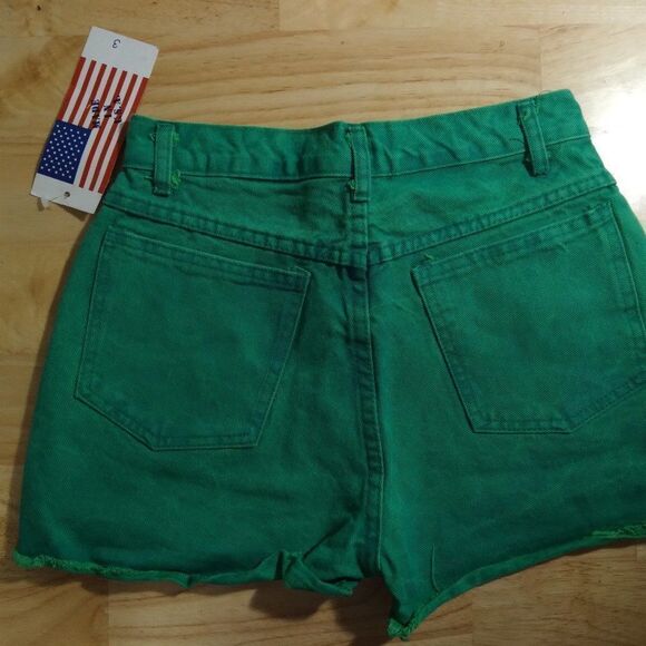 NWT Vintage MDM Green Cut-Off Jean Denim Shorts - Picture 3 of 7